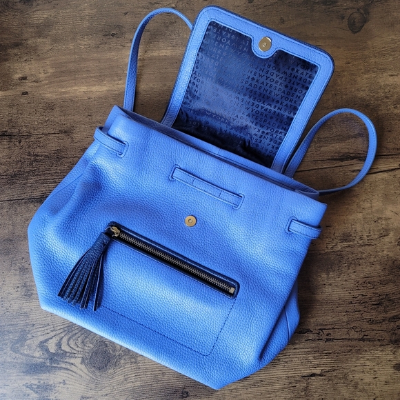 Kate Spade Kacy Chester Street Periwinkle Blue Leather Backpack Purse - Picture 3 of 13